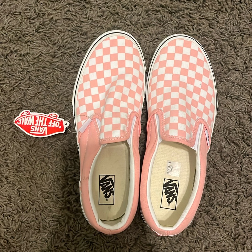 Pink checkered vans size 7